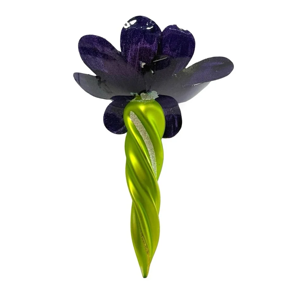 Laved Italy Blown Glass Anthropomorphic Flower 2003 Xmas Ornament Neiman‎ Marcus